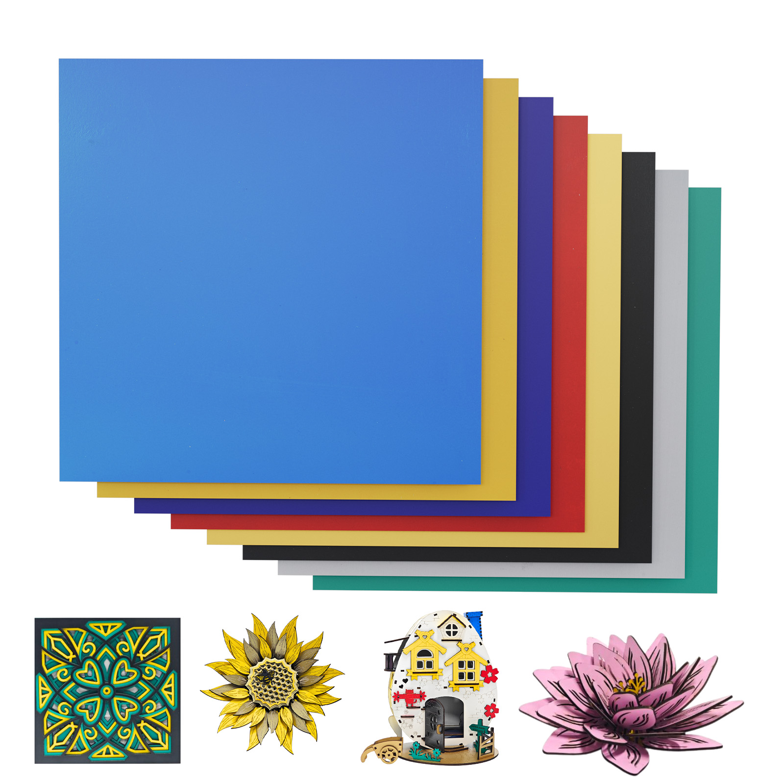 Laser Engraving Software - 8pcs 3mm 30x30cm Paint-free Colorful Plywood