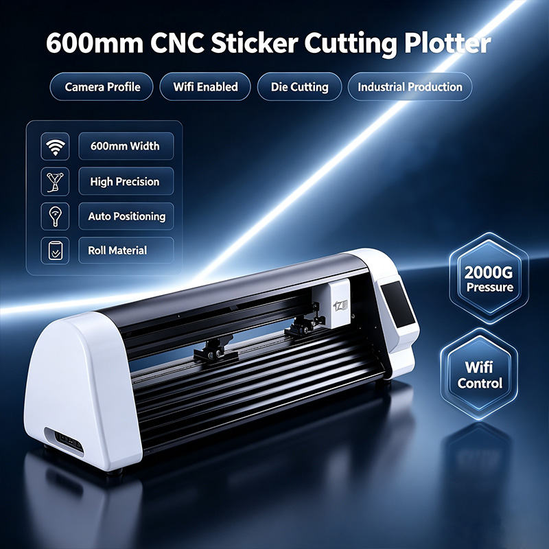 Industrial Laser Cutting Machines - 600mm CNC Laser Sticker Cutting Plotter