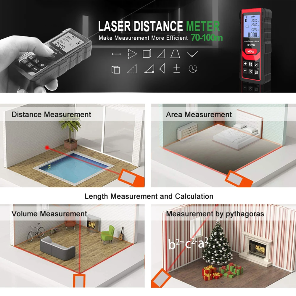 Noyafa NF-271 Laser Distance M - огляд і ціна Industrial Laser Tape Measure