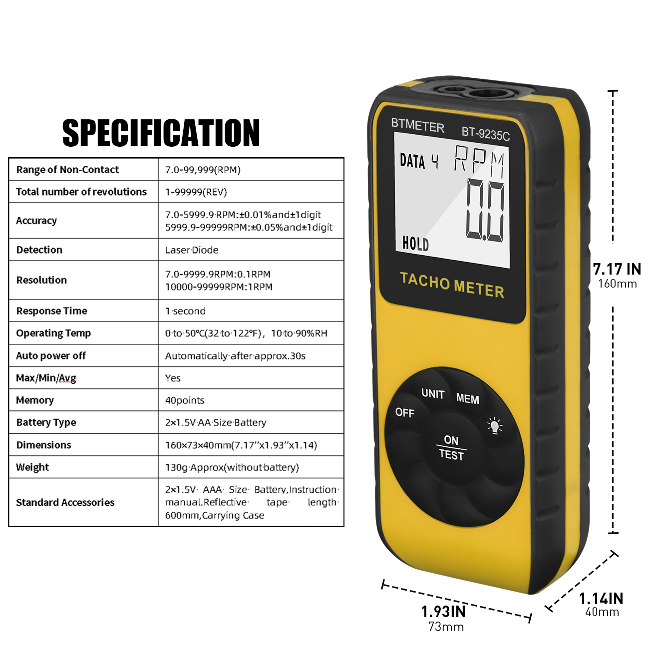 Digital Laser Tachometer Non C - огляд і ціна Industrial Laser Tachometer