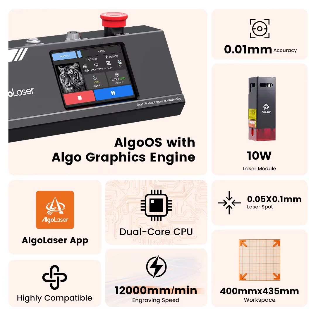 Algolaser DIY Table 40*43cm CN - огляд і ціна Industrial Laser Cutting Machines