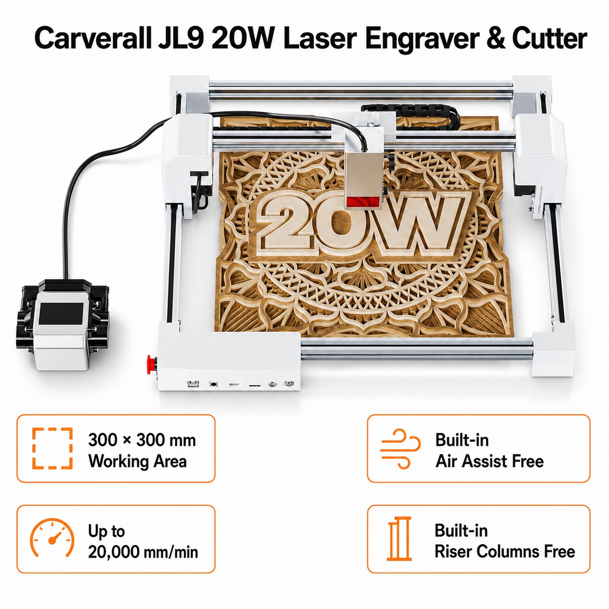 Carverall JL9 20W Laser Engrav - огляд і ціна Acrylic Cutting Machine