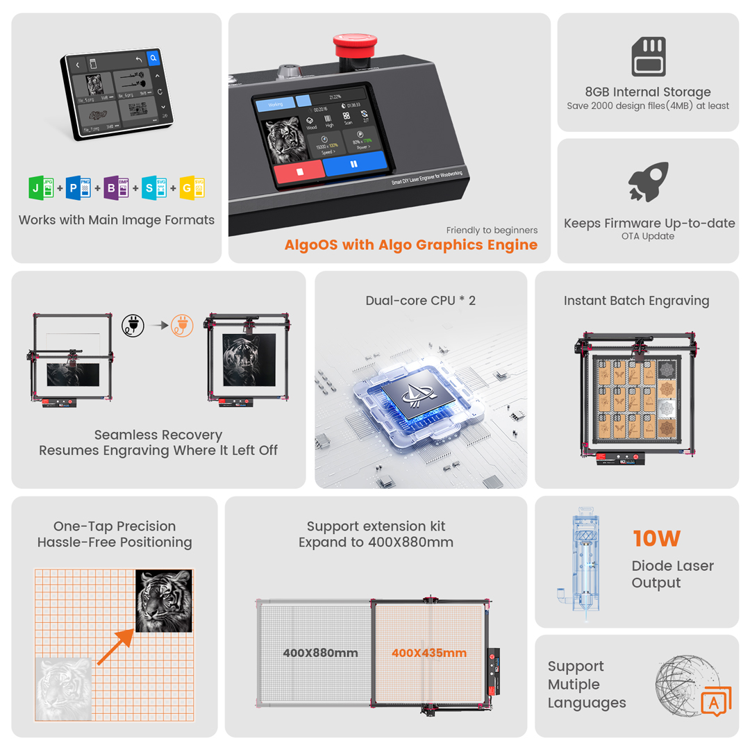 AlgoLaser DIY KIT MK2 10W Lase - огляд і ціна Laser Engraving Software